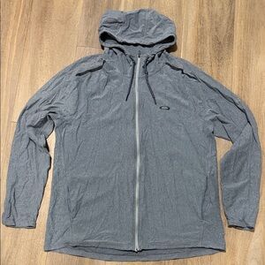 Oakley Heather Gray Zip-Up Hooded Jacket